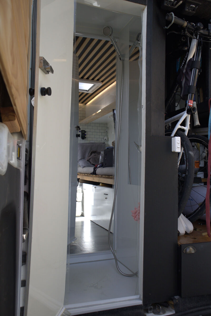 Shower with both doors open